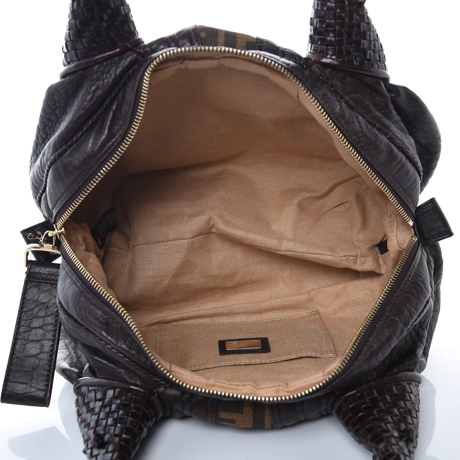 Fendi Zucca Nappa Nuvolata Vitello Tortuga Spy Bowler Tobacco Moro 5 of 11