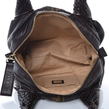 Fendi Zucca Nappa Nuvolata Vitello Tortuga Spy Bowler Tobacco Moro 5 of 11