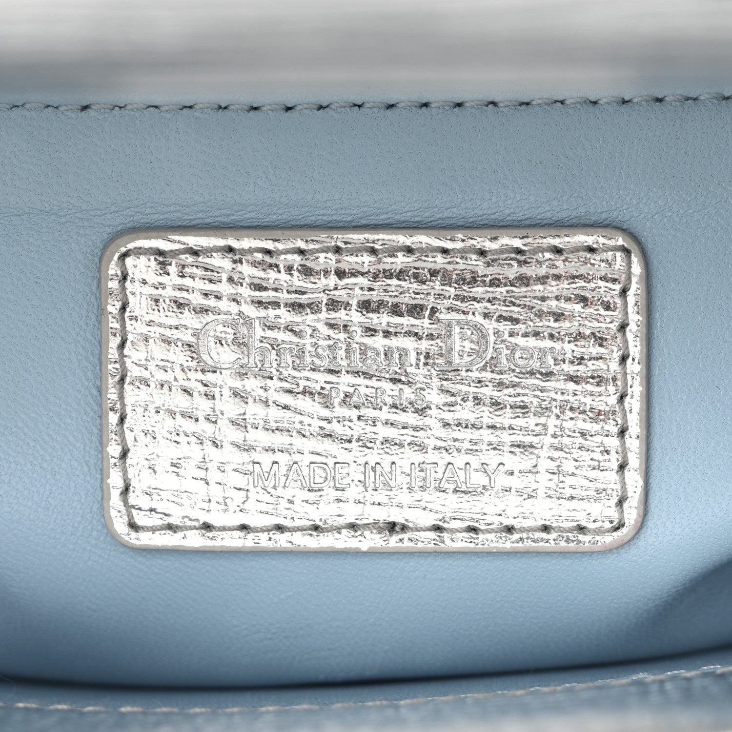 Christian Dior Metallic Grained Calfskin Cannage Small Lucky Badges My Lady Dior Silver 6 of 11
