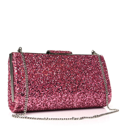 Jimmy Choo Coarse Glitter Clutch Pink 3 of 10