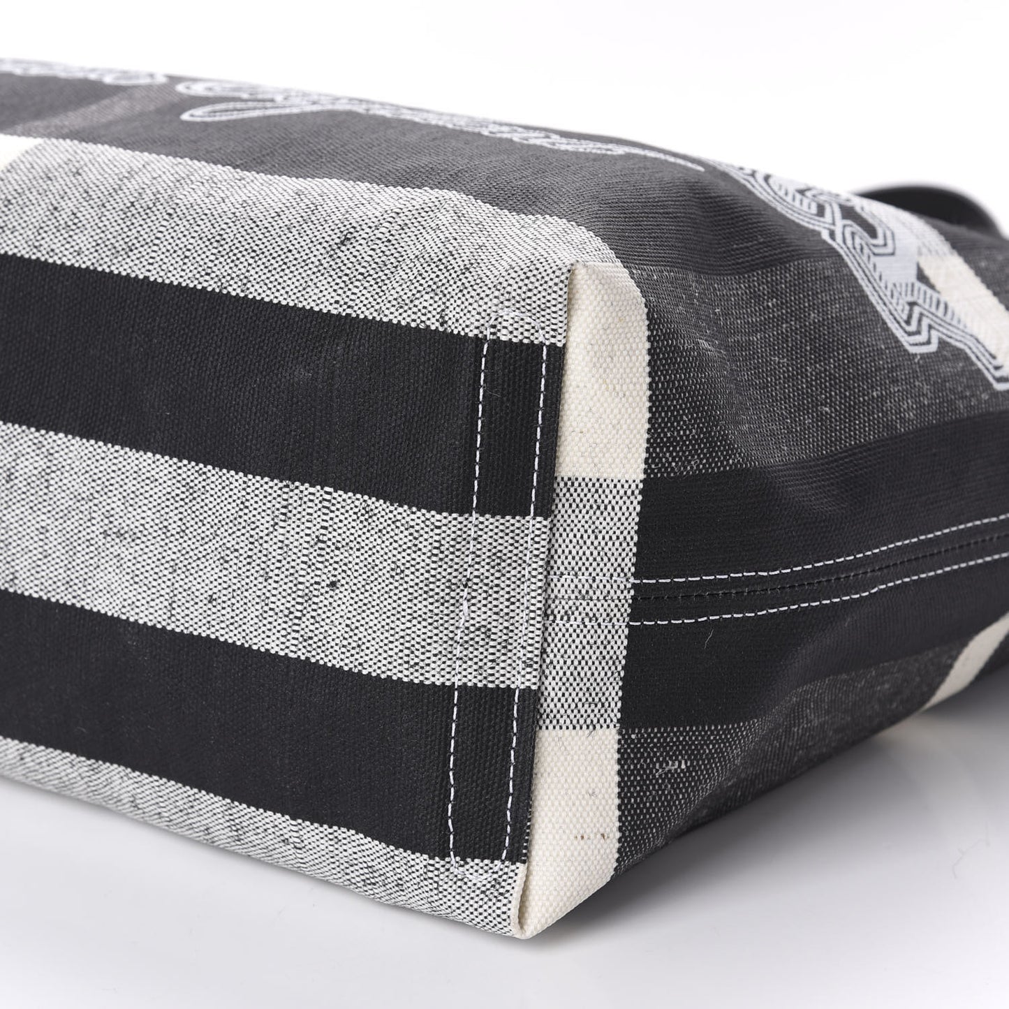 Coated Canvas Mega Check Medium Doodle Tote Black White