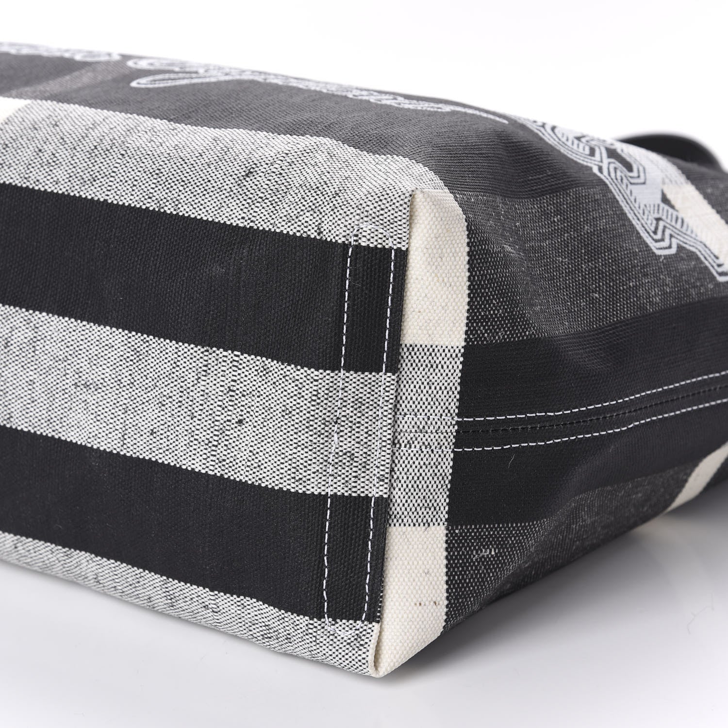 Burberry Coated Canvas Mega Check Medium Doodle Tote Black White 7 of 9