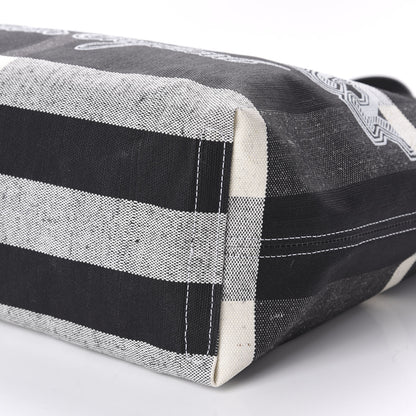 Burberry Coated Canvas Mega Check Medium Doodle Tote Black White 7 of 9
