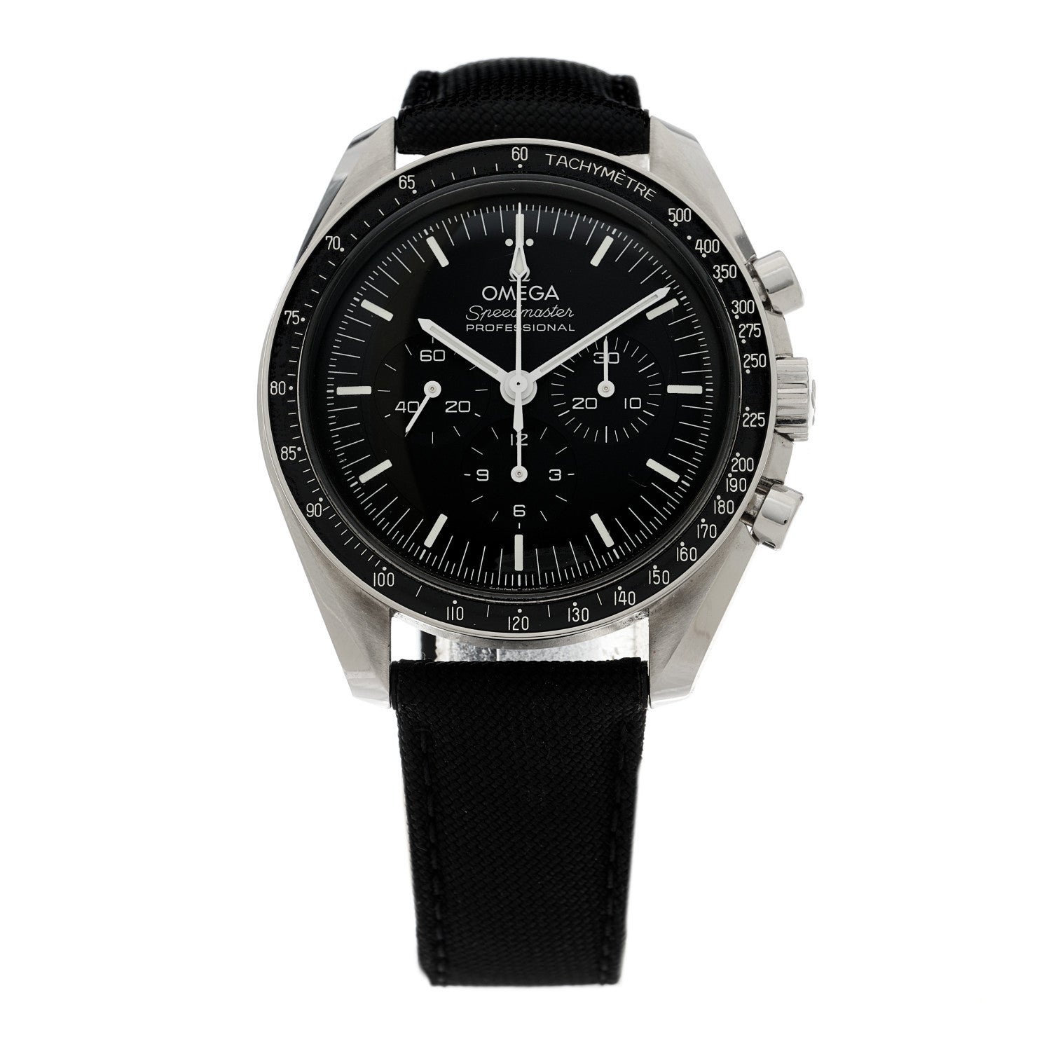 Omega Stainless Steel Fabric 42mm Speedmaster Moonwatch Professional Chronograph Manual Winding Watch Black 310.32.42.50.01.001 1 of 5