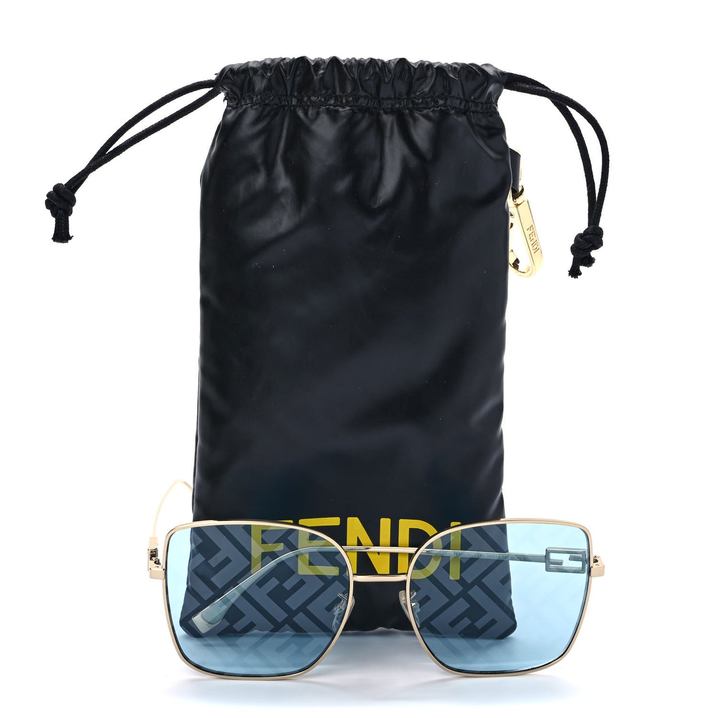 Metal Fendi Forever Sunglasses FE40013U Blue Gold