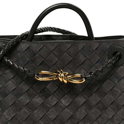 Bottega Veneta Suede Intrecciato Small Andiamo Shoulder Bag Graphite 8 of 10
