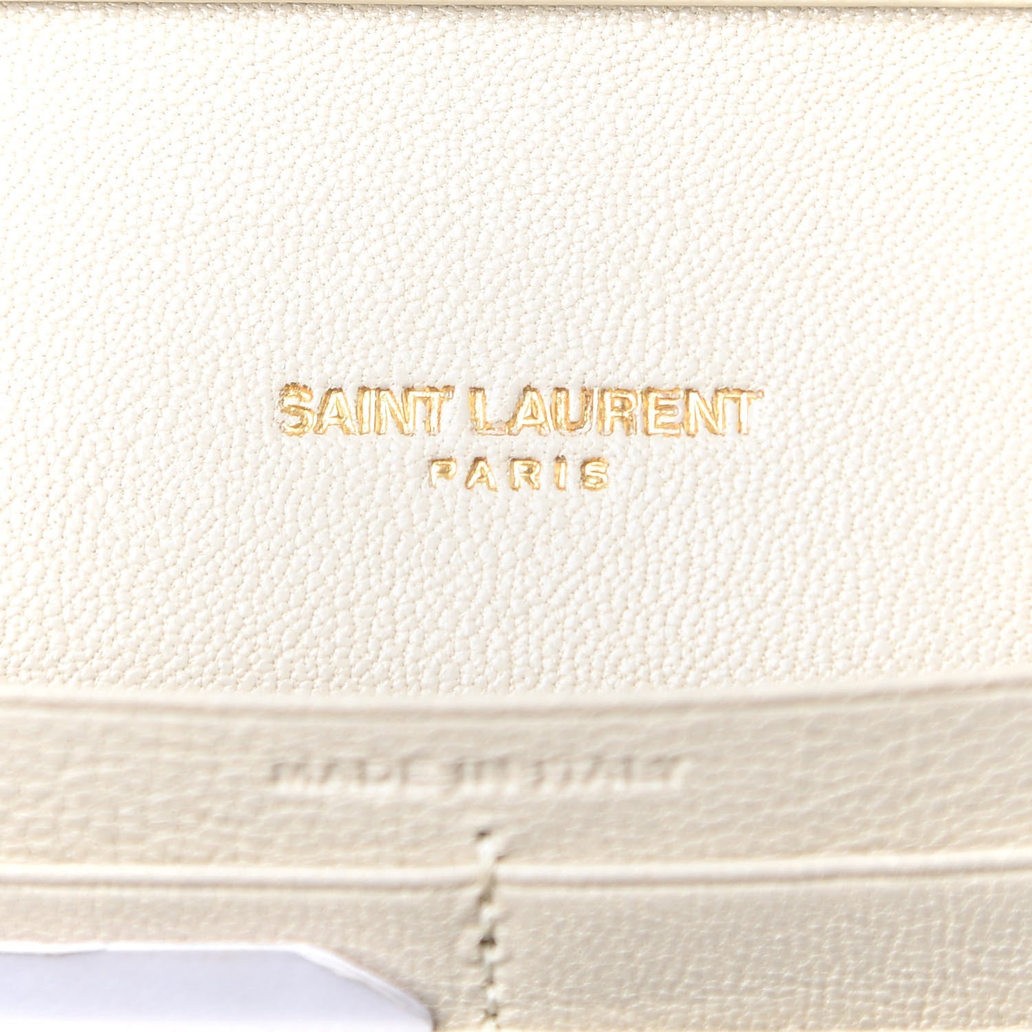 Saint Laurent Lambskin Diamond Quilted Becky Chain Wallet Blanc Vintage 6 of 9