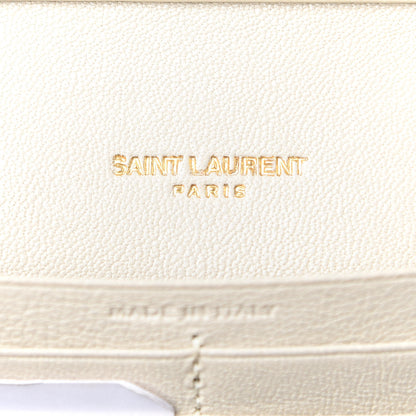 Saint Laurent Lambskin Diamond Quilted Becky Chain Wallet Blanc Vintage 6 of 9