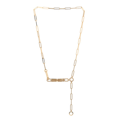 Hermes 18K Yellow Gold Diamond PM Kelly Chaine Lariat Necklace SH 3 of 4