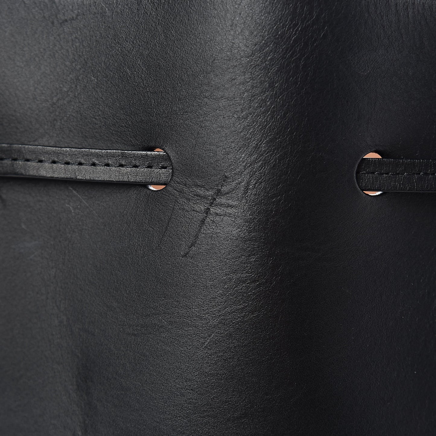 Vegetable Tanned Calfskin Bucket Bag Black Ballerina