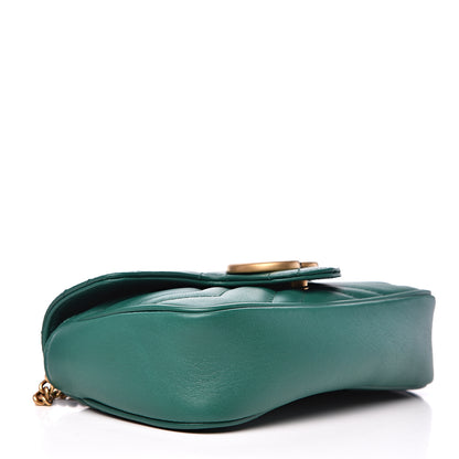 Gucci Calfskin Matelasse Super Mini GG Marmont Shoulder Bag Emerald Green 3 of 11