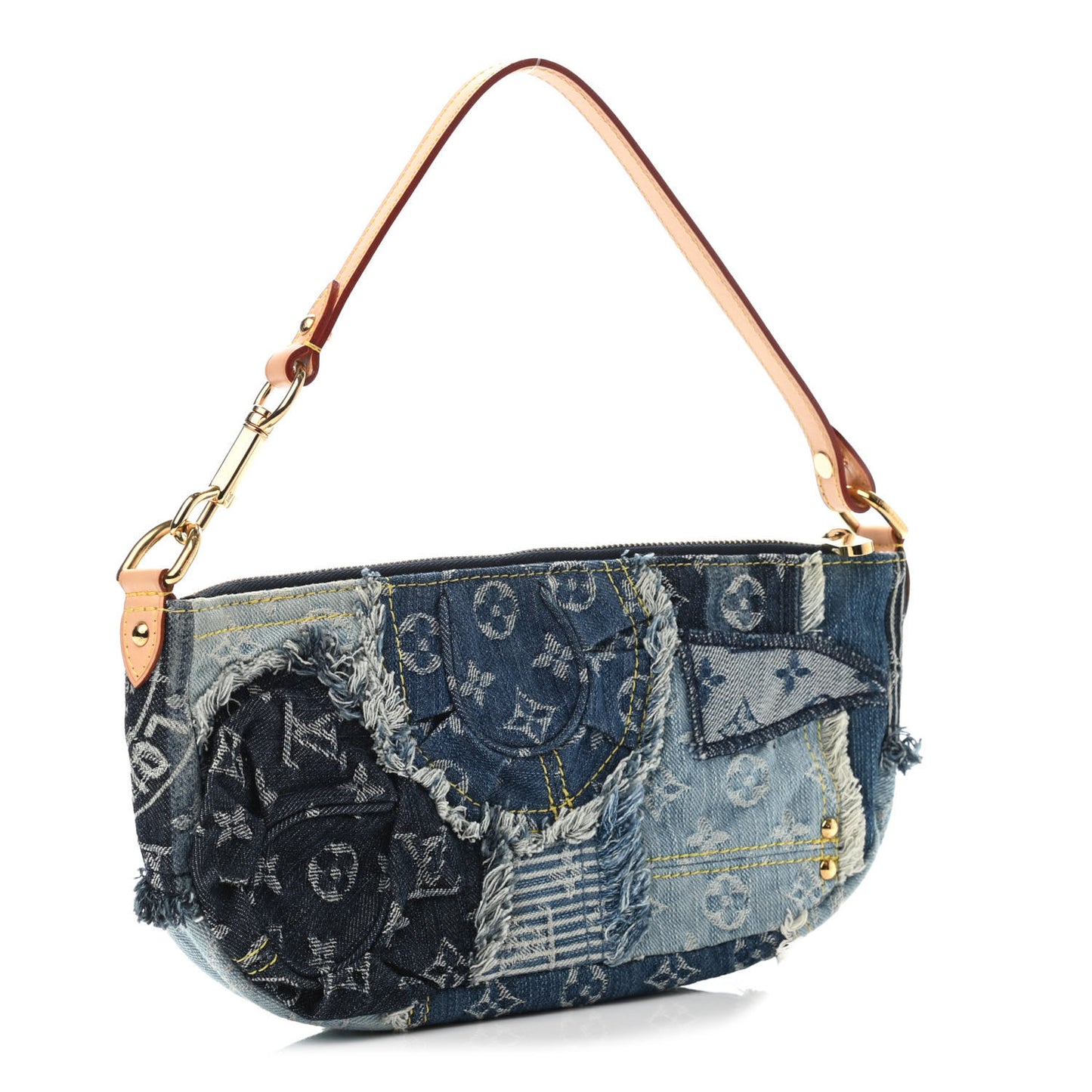 Denim Patchwork Pouchy Blue