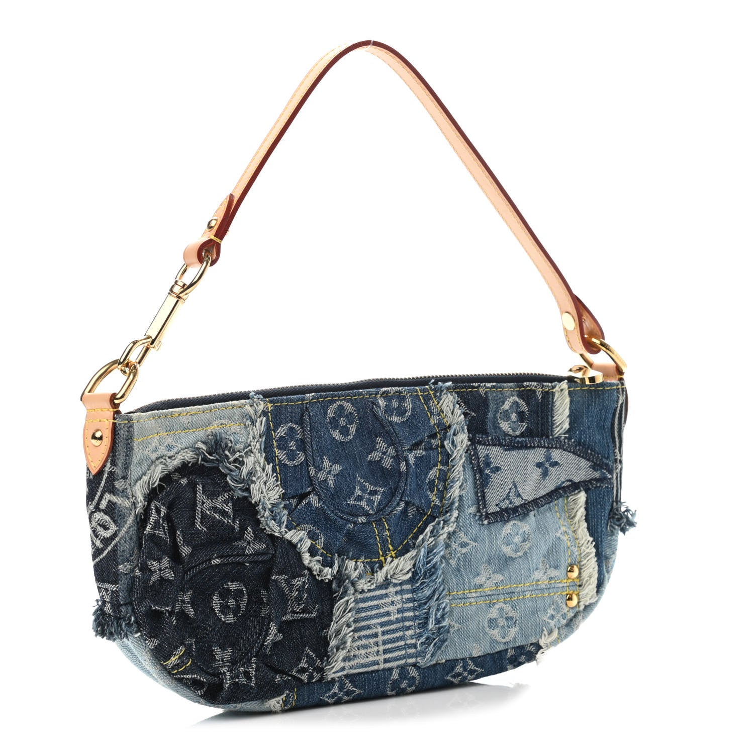 Louis Vuitton Denim Patchwork Pouchy Blue 2 of 4
