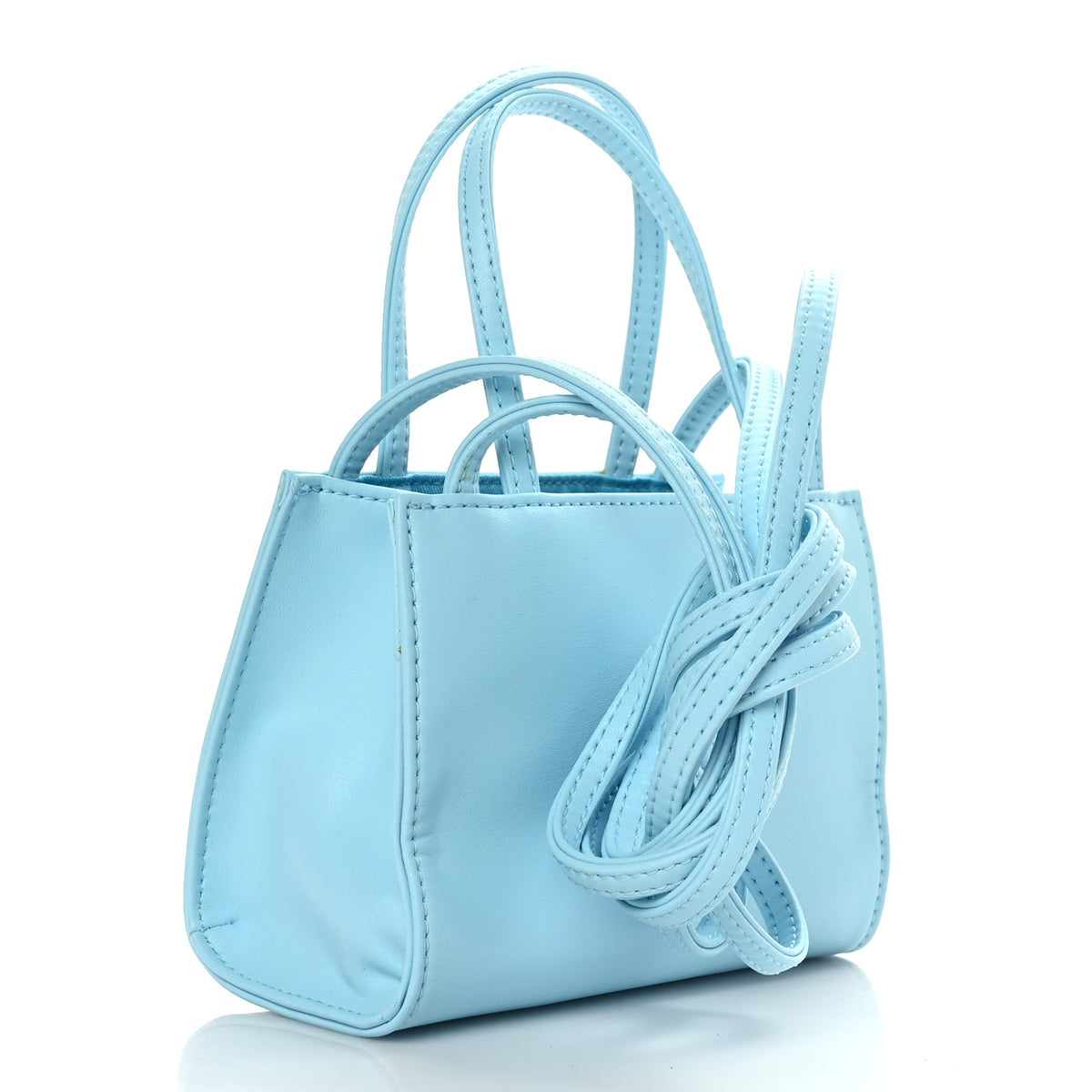 Telfar Vegan Leather Small Shopping Bag Pool Blue 3 of 8