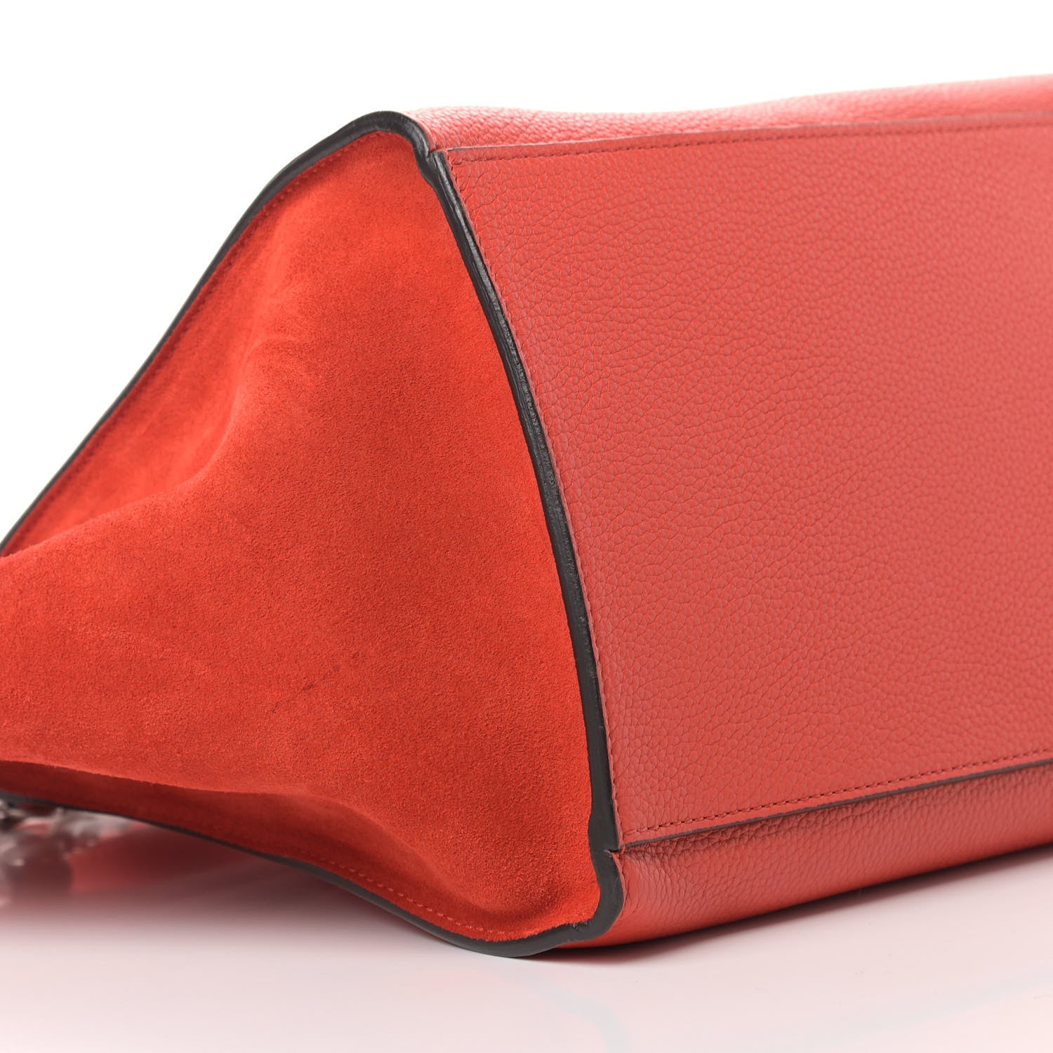 Celine Drummed Calfskin Suede Medium Trapeze Vermillion 8 of 9