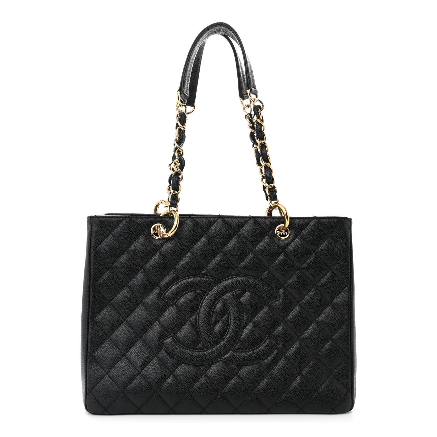 Caviar Quilted Grand Shopping Tote GST Black