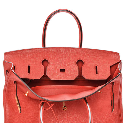 Hermes Taurillon Clemence Birkin 35 Rouge Pivoine 16 of 34