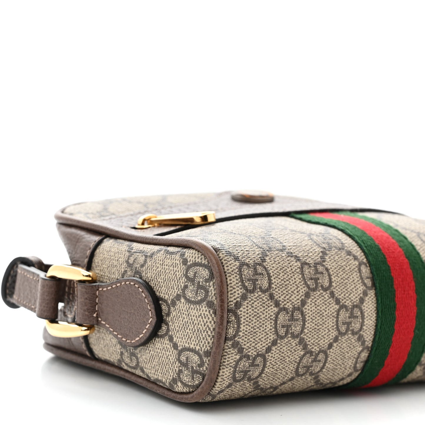 GG Supreme Monogram Web Mini Ophidia Shoulder Bag Brown