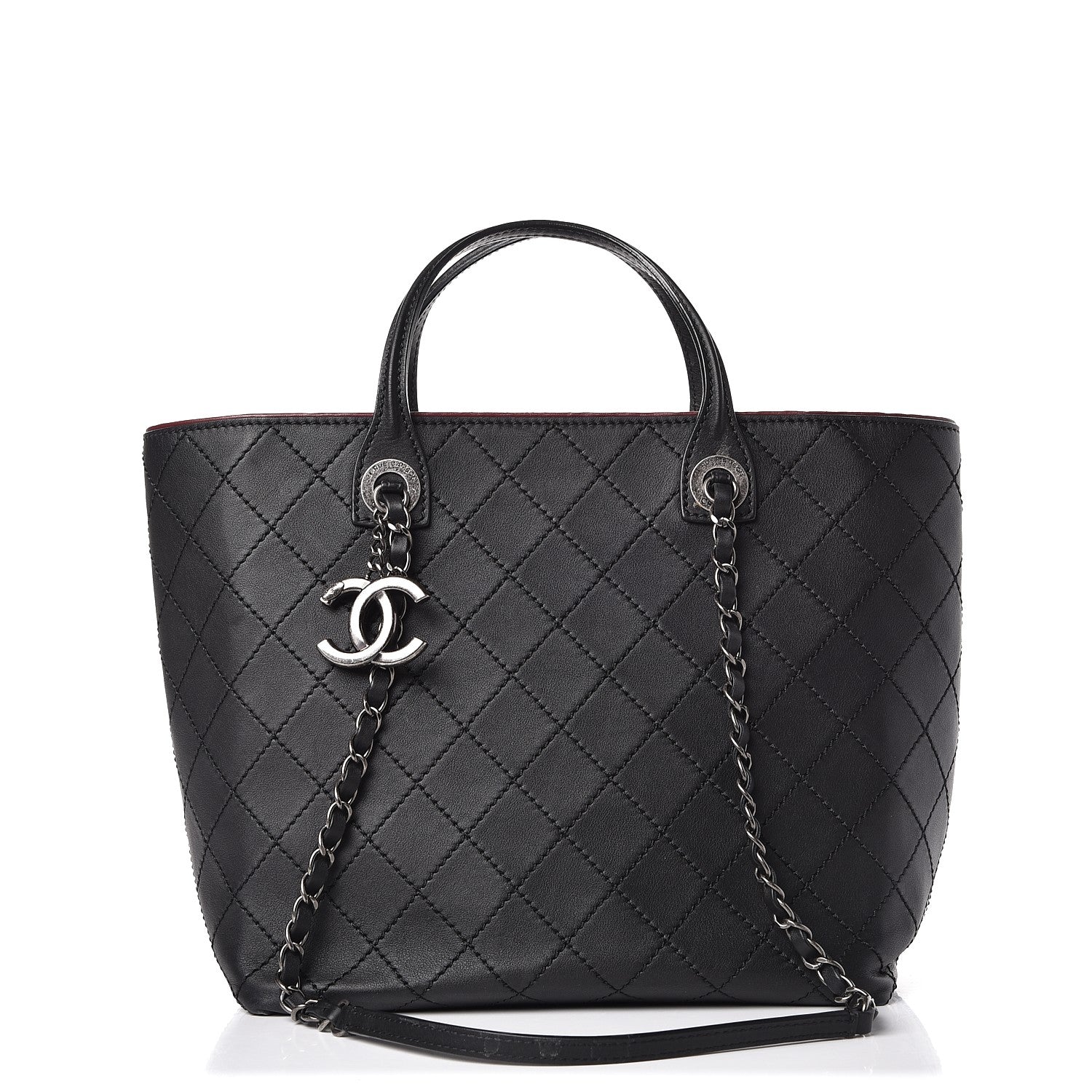 Chanel Calfskin Stitched Medium Shopping Tote Black 1 of 15