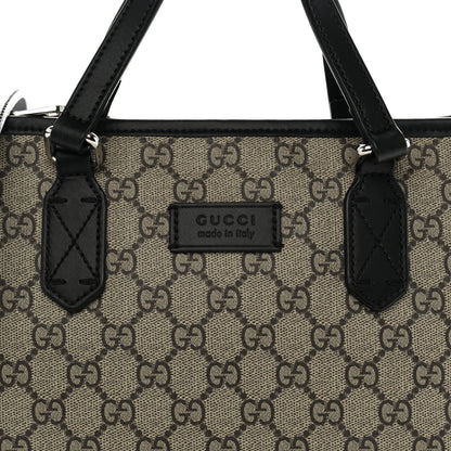 Gucci GG Supreme Monogram Small Zippered Tote Black 8 of 10