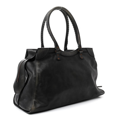 Balenciaga Used Calfskin Rust Hardware Large Top Handle Bag Black 3 of 14