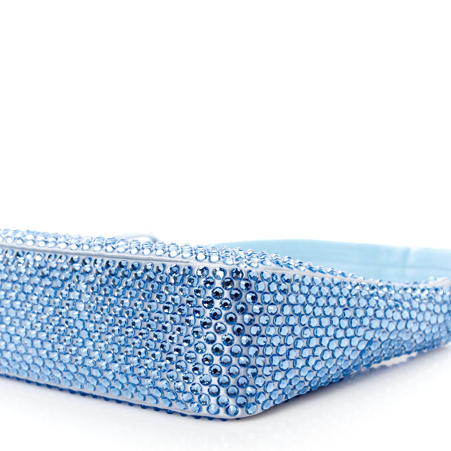 Satin Crystal Mini Re-Edition 2000 Bag Celeste