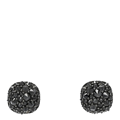 David Yurman 18K White Gold Black Diamond Reverse Set Pave Cushion Stud Earrings 1 of 4