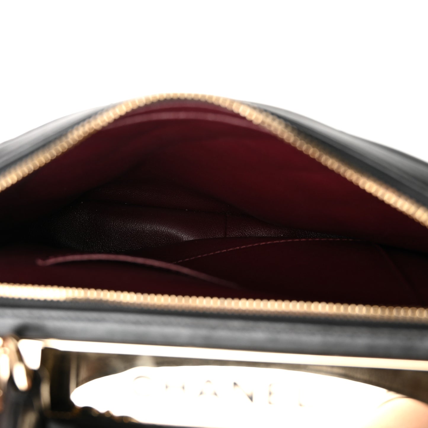 Lambskin Quilted Medium Trendy CC Bowling Bag Black