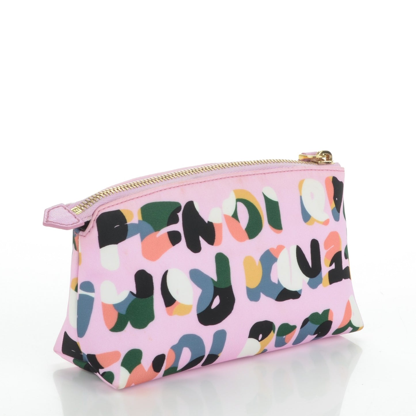 Nylon Roma Print Large Cosmetic Pouch Lavanda Multicolor