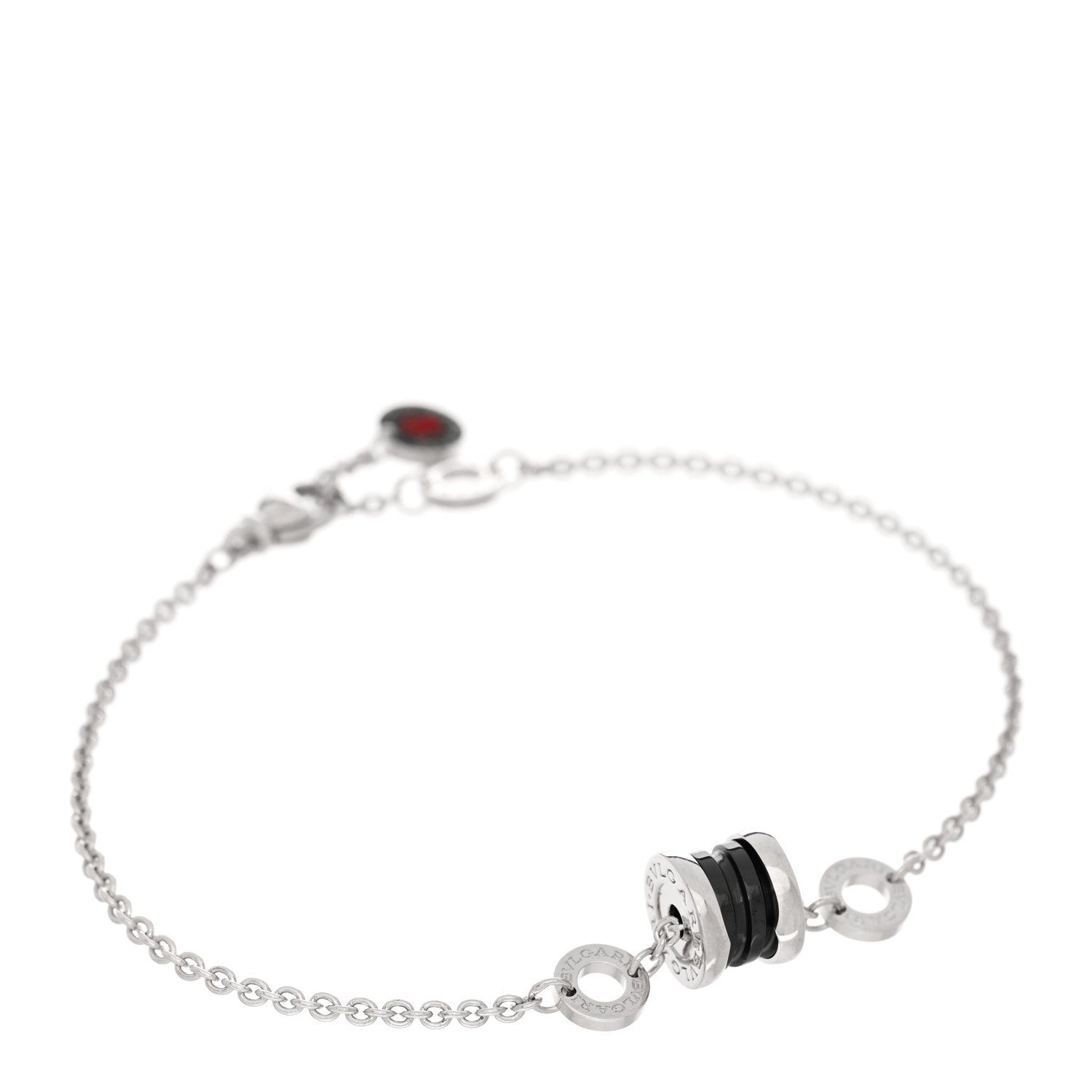 Bulgari Sterling Silver Black Ceramic Save the Children Bracelet 1 of 3