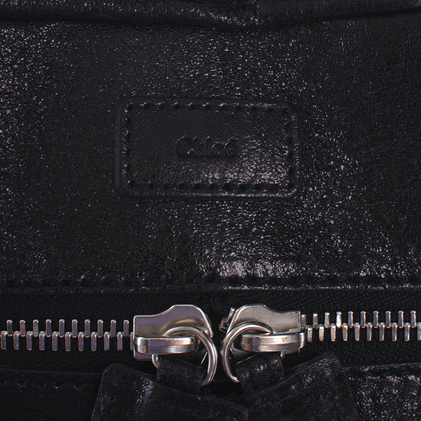 Leather Saskia Zip Top Tote Black