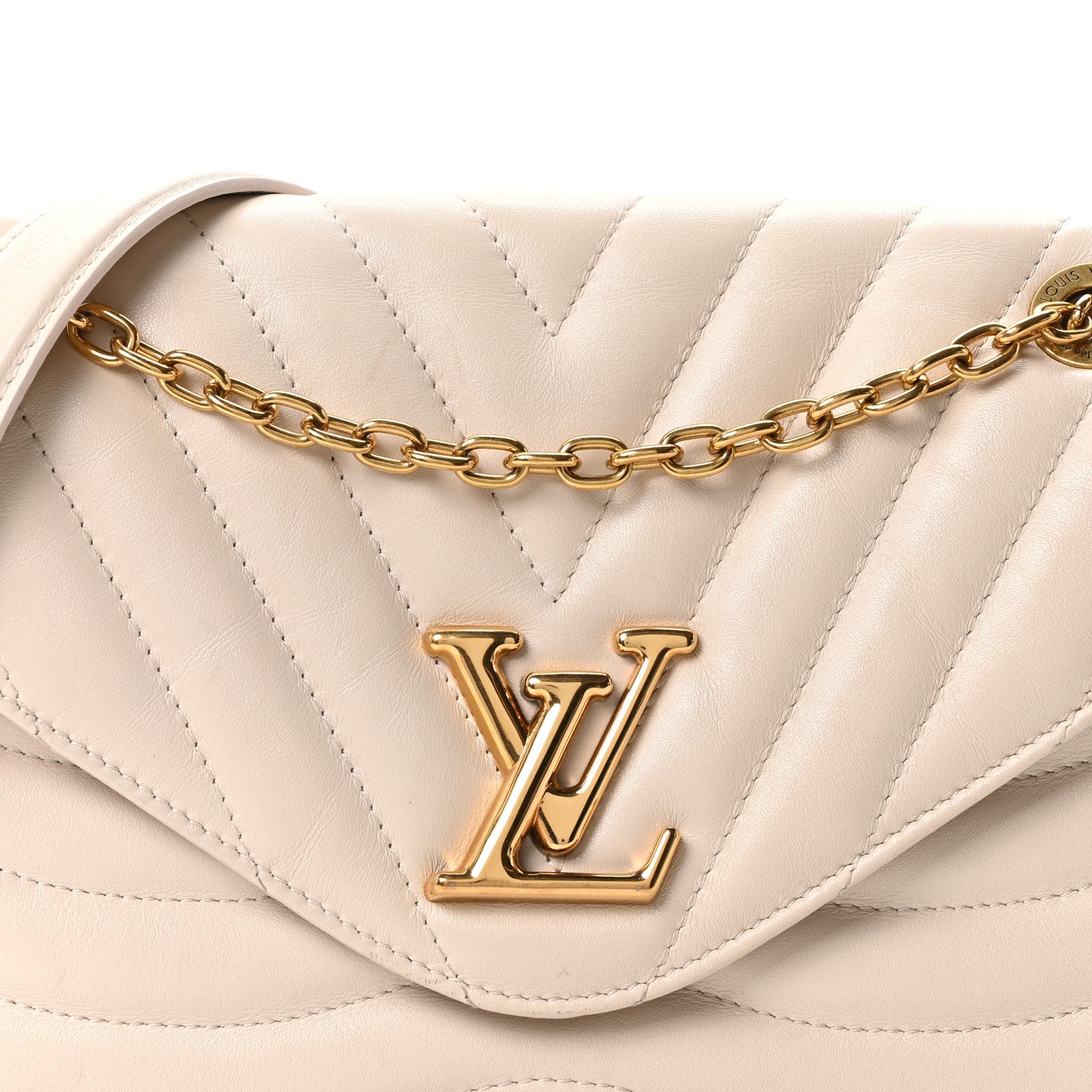 Louis Vuitton Calfskin New Wave Chain Bag MM NM Ivory 7 of 9