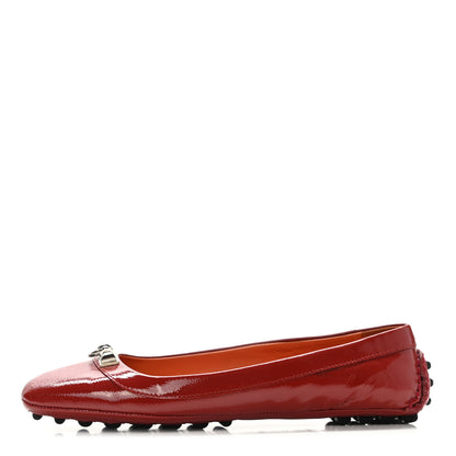 Hermes Patent Epsom Liberty Ballerina Flats 37.5 Cherry Tomato 1 of 9