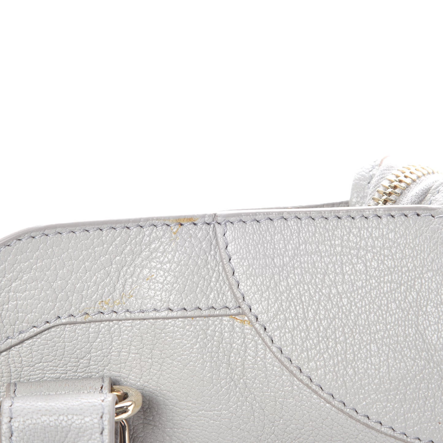 Chevre Gold Metallic Edge Hardware City Gris Perle