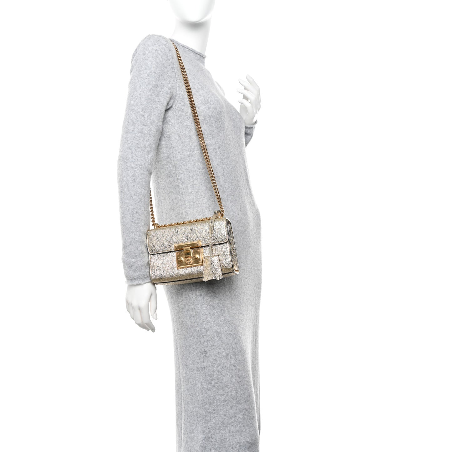 Galassia Small Padlock Shoulder Bag Platino