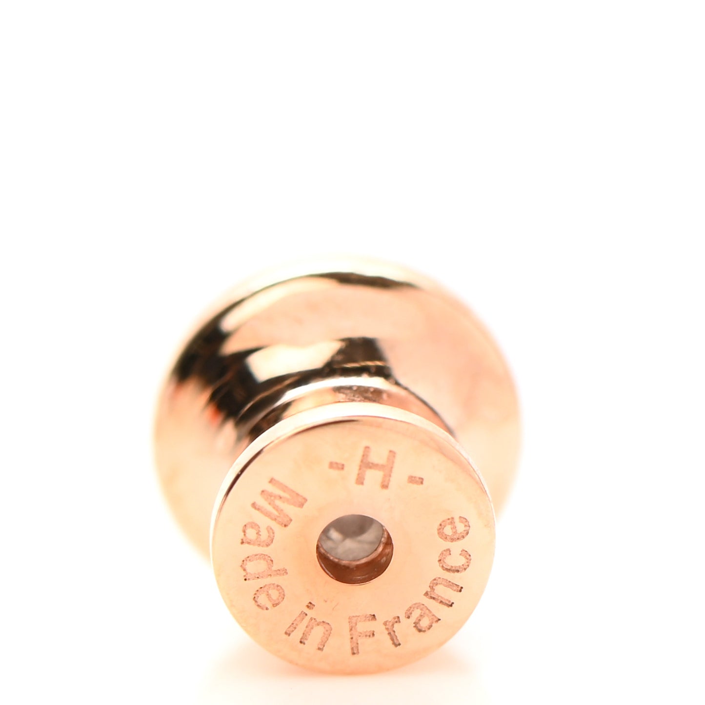 Rose Gold Lacquered Mini Pop H Earrings White