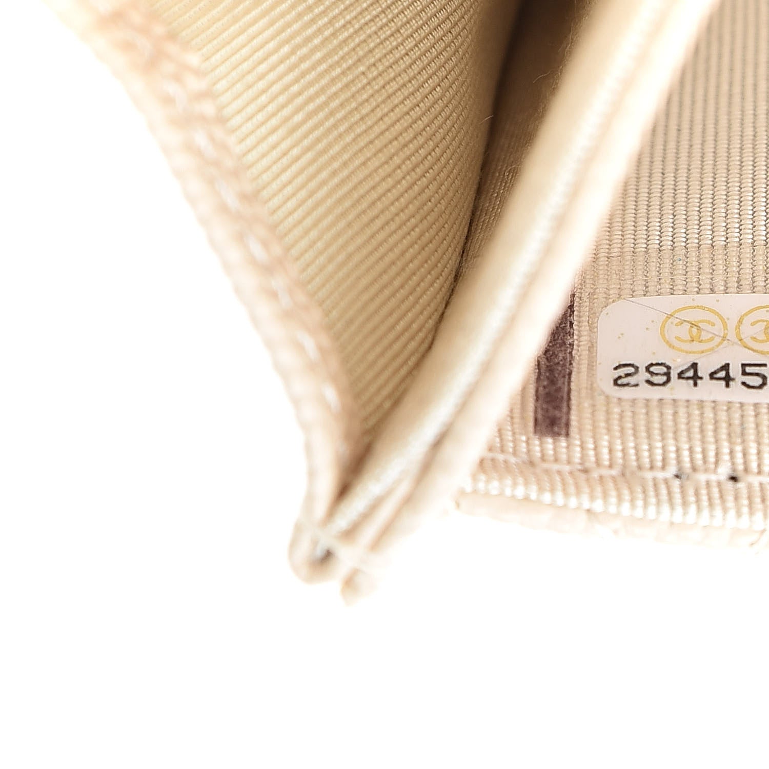 Chanel Caviar Quilted Card Holder Wallet Beige 8 of 9