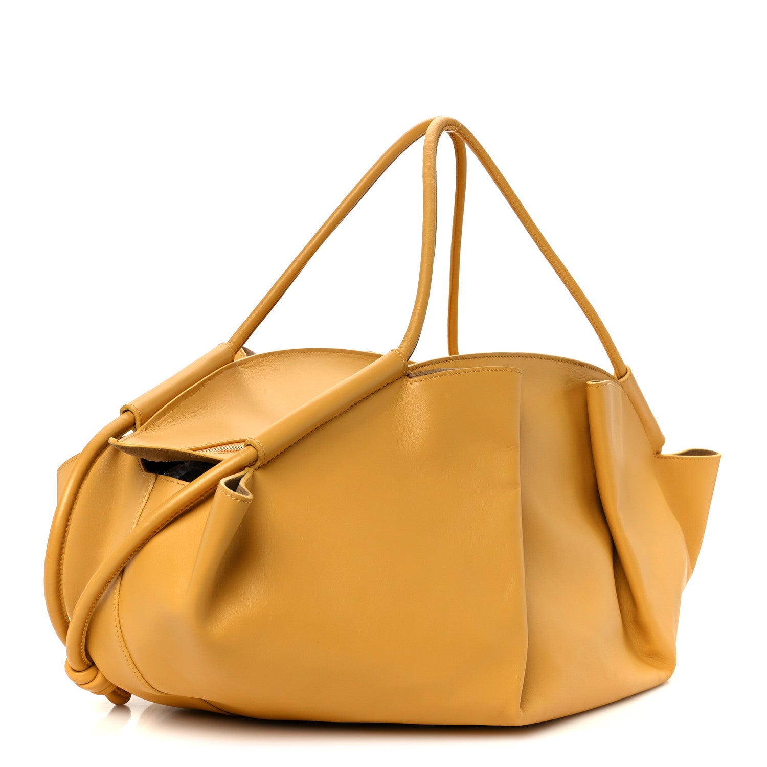 Loewe Shiny Nappa Calfskin Paseo XL Tote Yellow 3 of 11
