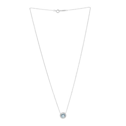 Tiffany Platinum Diamond Aquamarine Soleste Pendant Necklace 3 of 5