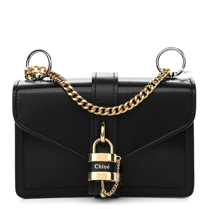 Chloe Shiny Goatskin Calfskin Aby Chain Shoulder Bag Black 1 of 8
