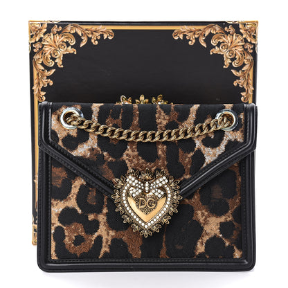 Dolce & Gabbana Jacquard Leopard Print Medium Devotion Crossbody Bag Black 12 of 12