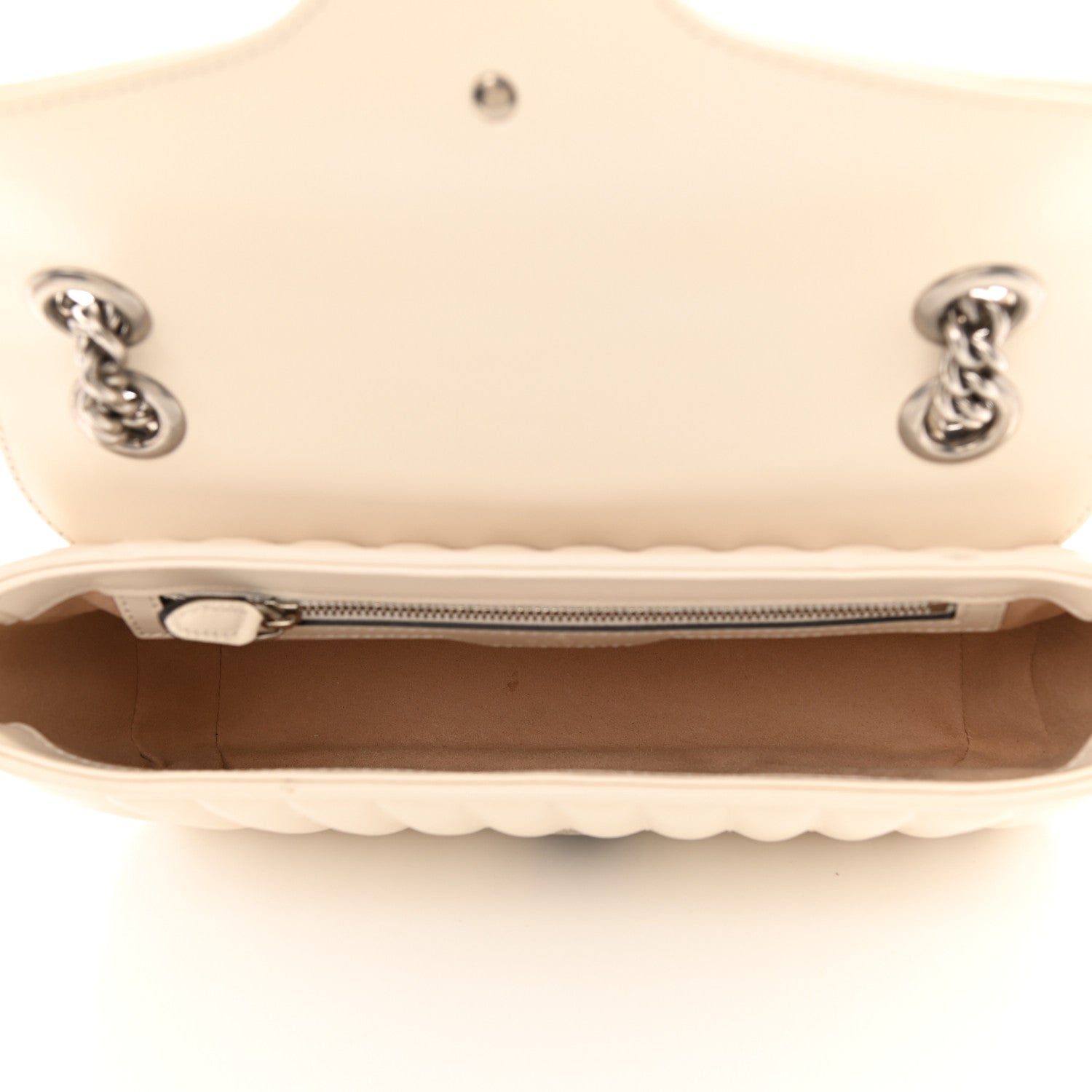 Gucci Calfskin Matelasse Aria Small GG Marmont Shoulder Bag Mystic White 5 of 8