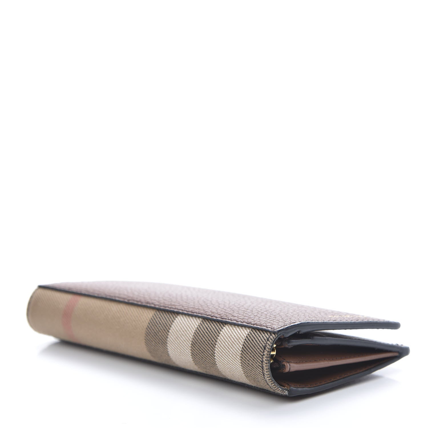 Burberry Grainy Calfskin House Check Vertical Wallet Tan 4 of 9