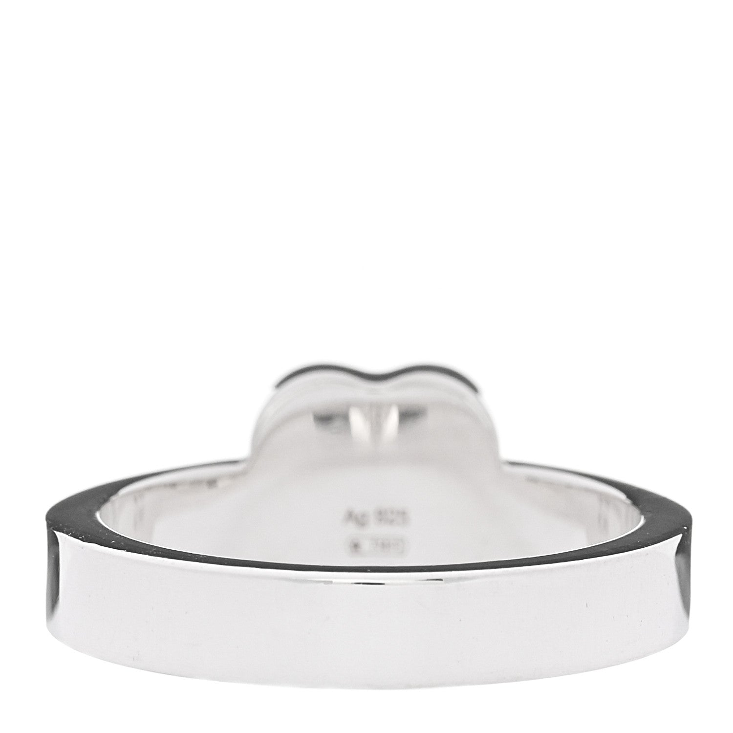 Gucci Sterling Silver Trademark Heart Ring 56 7.5 3 of 5