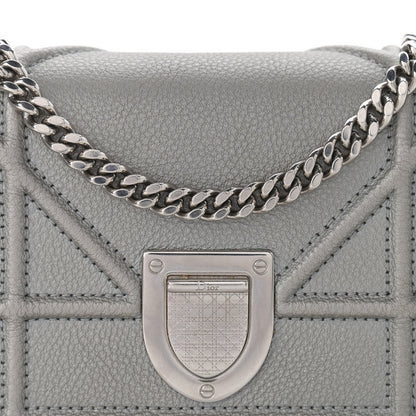 Christian Dior Metallic Grained Calfskin Baby Diorama Flap Bag Grey 7 of 10