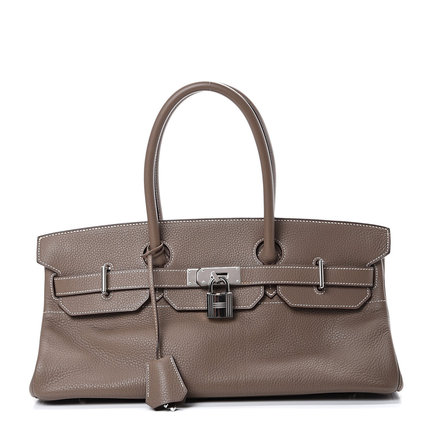 Hermes Taurillon Clemence JPG Birkin 42 Etoupe 1 of 16