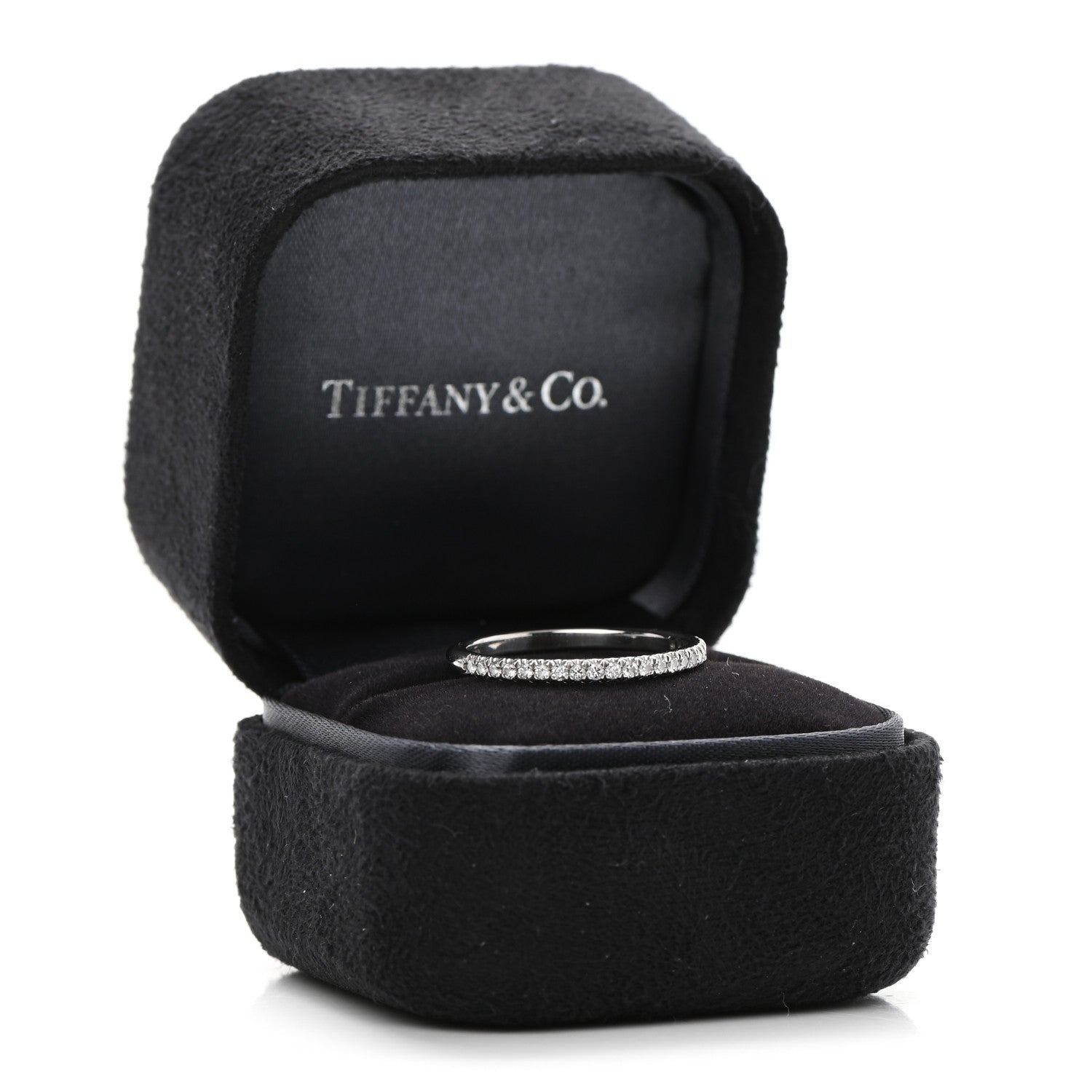Tiffany Platinum Diamond .17ctw Soleste Half Eternity Band Ring 57 8 5 of 5
