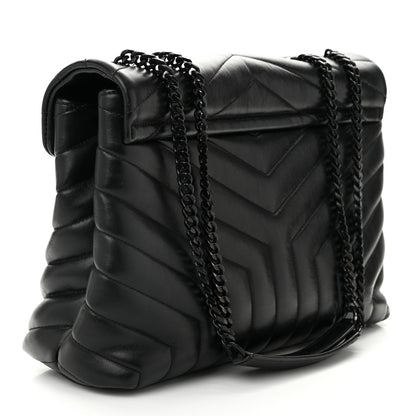 Saint Laurent Calfskin Y Quilted Monogram Monochrome Medium Loulou Chain Satchel Black 3 of 10
