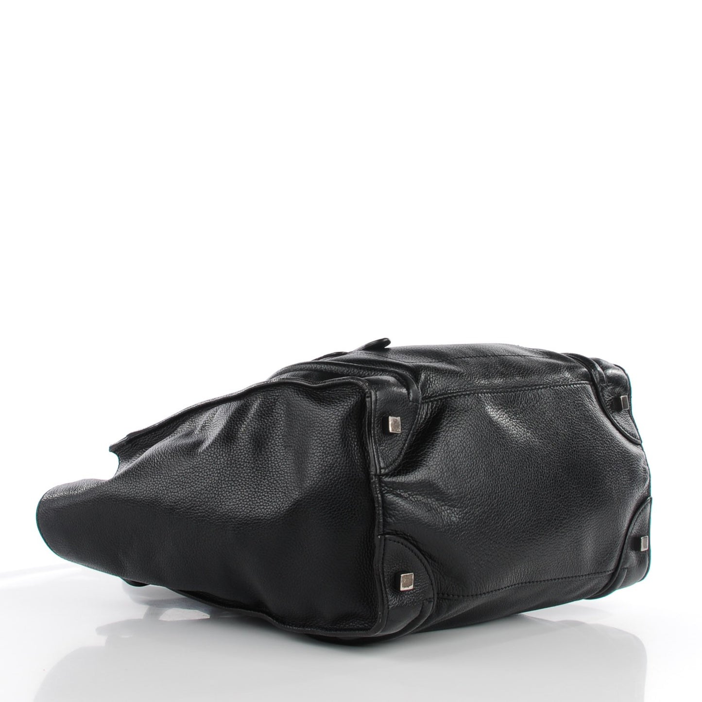 Drummed Calfskin Mini Luggage Black