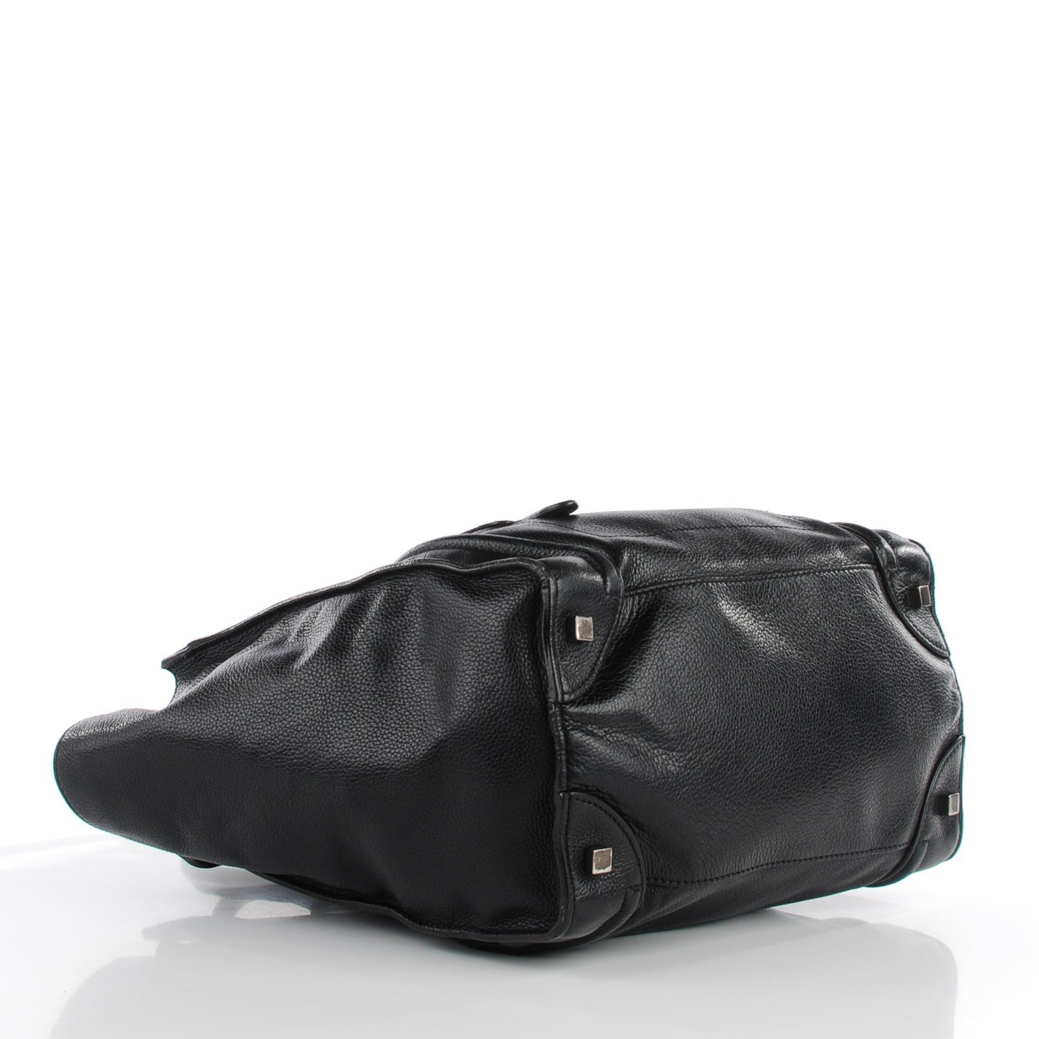 Celine Drummed Calfskin Mini Luggage Black 4 of 8